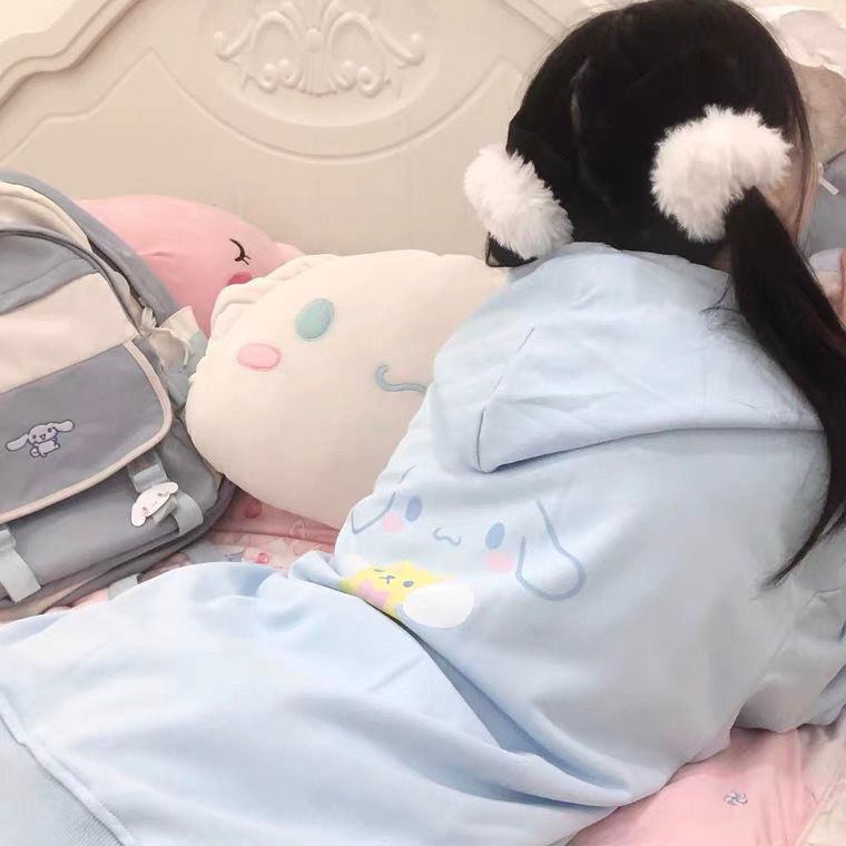 ✪Áo Len Nhật Bản✪Áo Khoác Có Mũ Trùm Dáng Rộng In Hình Hello Kitty Phong Cách Nhật Bản Dễ Thương Thời Trang Mùa Thu Đông Dành Cho Nữ Sinh