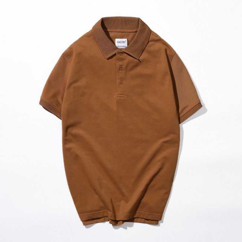0Áo thun polo Galvin cổ bẻ bo dệt kim chất cotton cá sấu co giãn PLGV12B