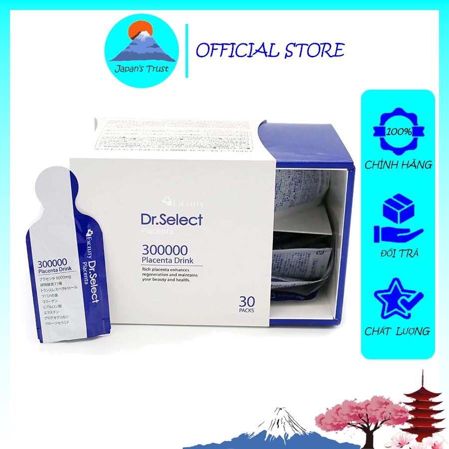 Nước uống Placenta Drink Tinh Chất Nhau Thai Heo Dr. Select Placenta Drink 300000 hộp 30 gói - Giá tốt - Hàng chính hãng
