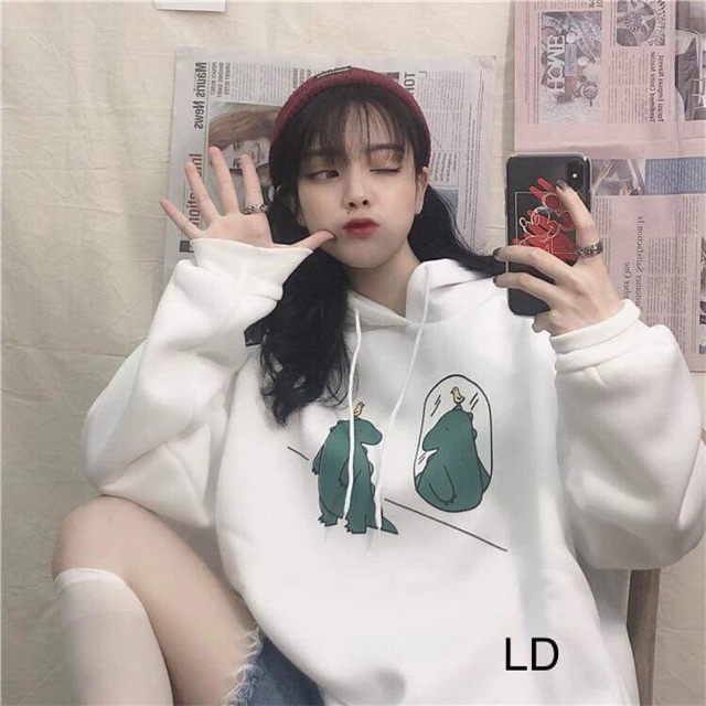 Áo hoodie khủng long đội gà _LD