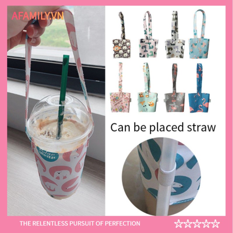 Túi đựng đồ uống hình hoạt hình dễ thương thân thiện với môi trường