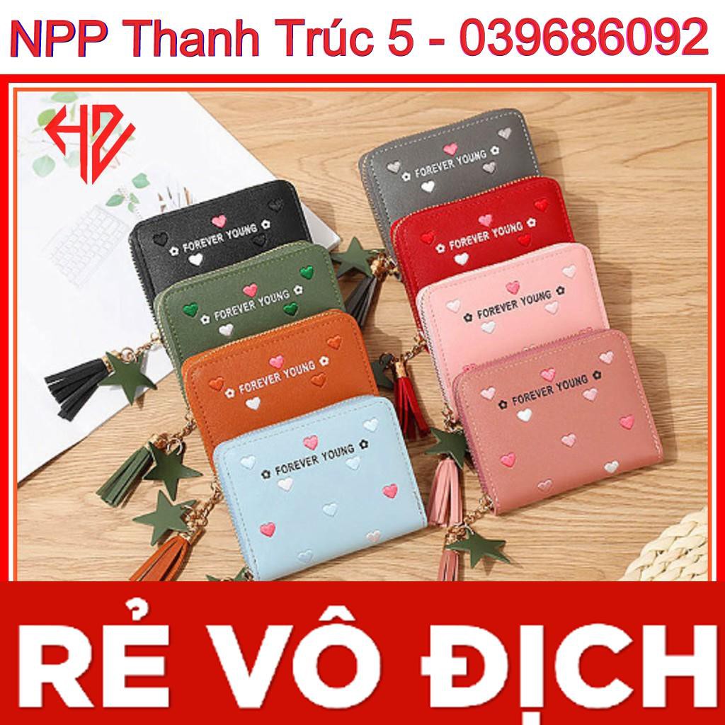 VÍ NỮ CẦM TAY FROM KOREA SIÊU CẤP MƯA TIM V244  HOT TREND 2019