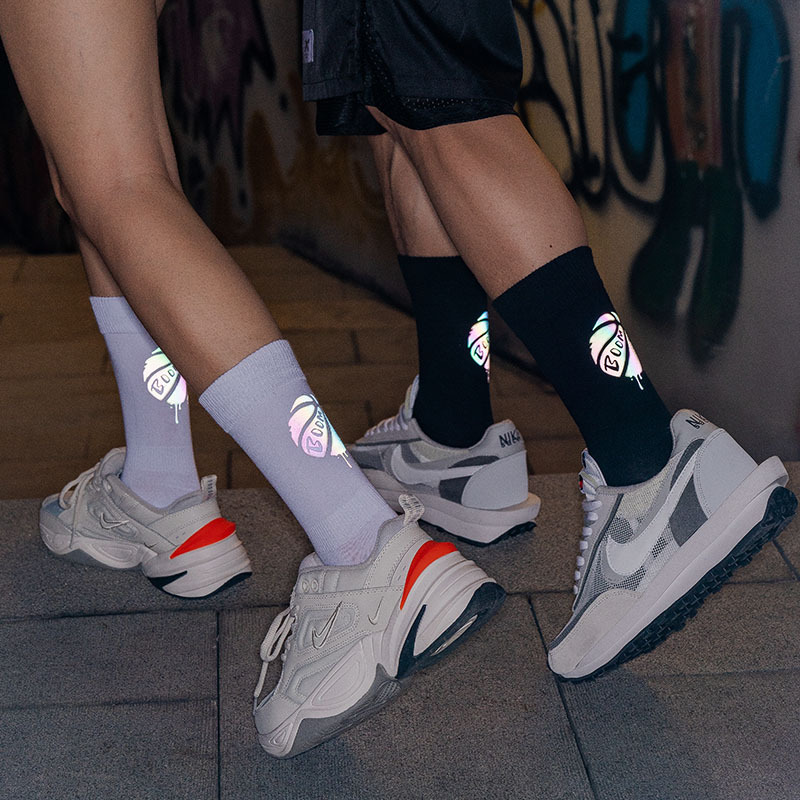 Vớ thể thao bóng chày cổ cao chất liệu cotton mỏng phản quang nhiều màu sắc thời trang dành cho nam 22651