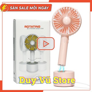 Quạt Cầm Tay 5 Cấp Độ Số [Tích Hợp Đế Sạc][Quay Trái Phải][2000mah]
