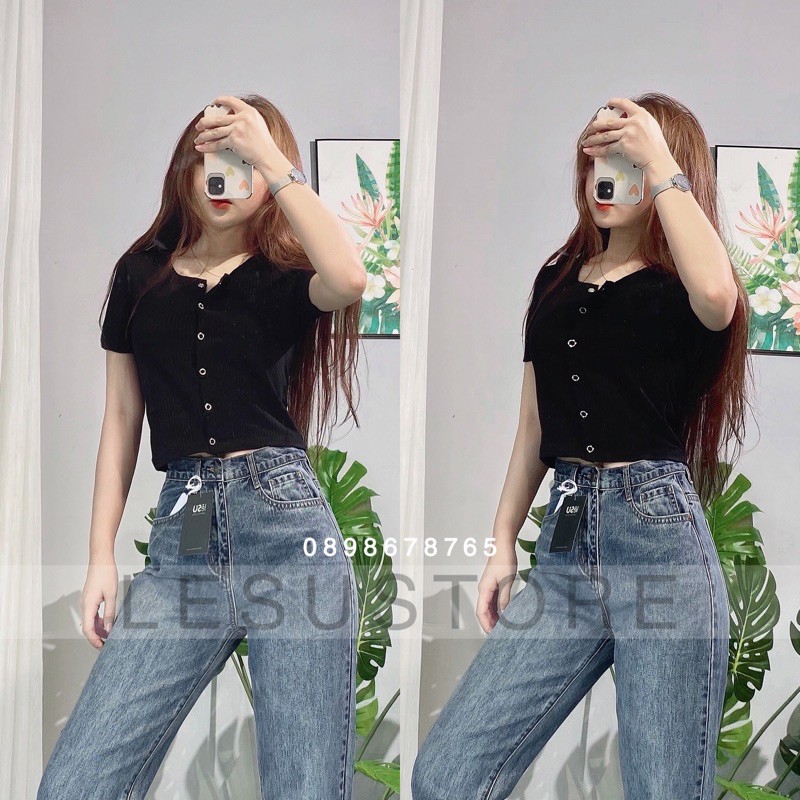 ẢNH TỰ CHỤP Quần Momjeans trơn lưng cao lai cắt