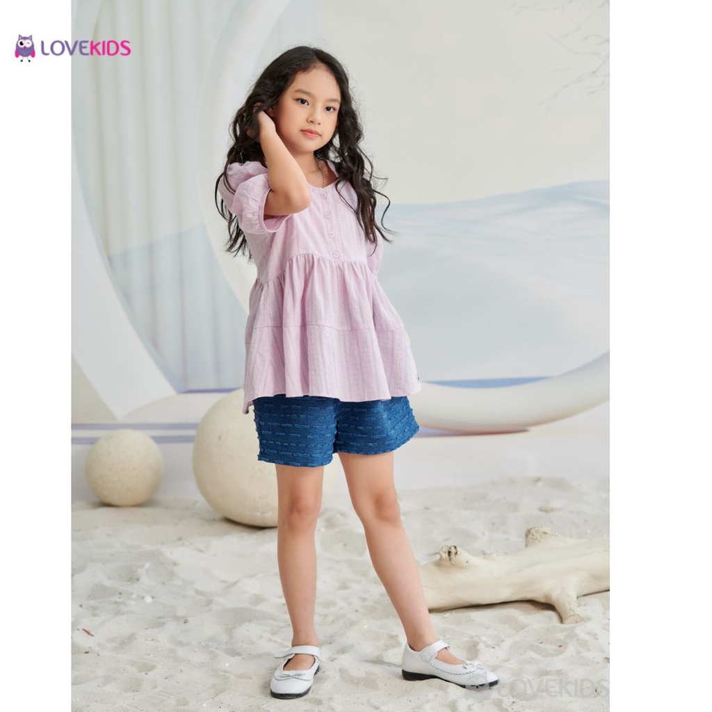 Áo blouse tay bồng phối tầng - Lovekids