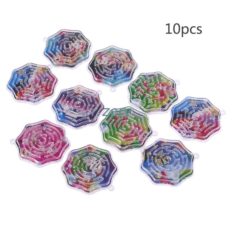 Set 10 đồ chơi mê cung hình bát giác nhiều màu sắc giải trí cho trẻ em