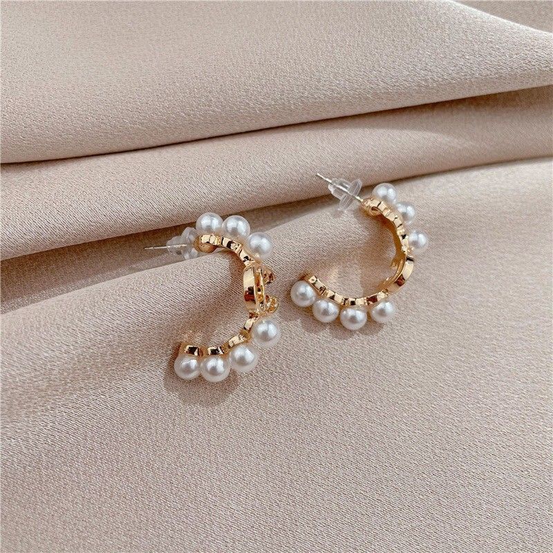 Bông tai nữ thương hiệu đính đá ngọc trai, thời trang đẳng cấp, chuẩn hàng cao cấp