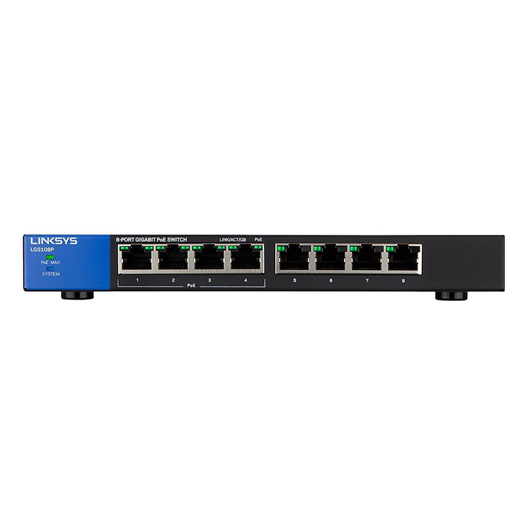 Bộ chia mạng LINKSYS LGS108P 8-PORT BUSINESS DESKTOP GIGABIT POE+ SWITCH