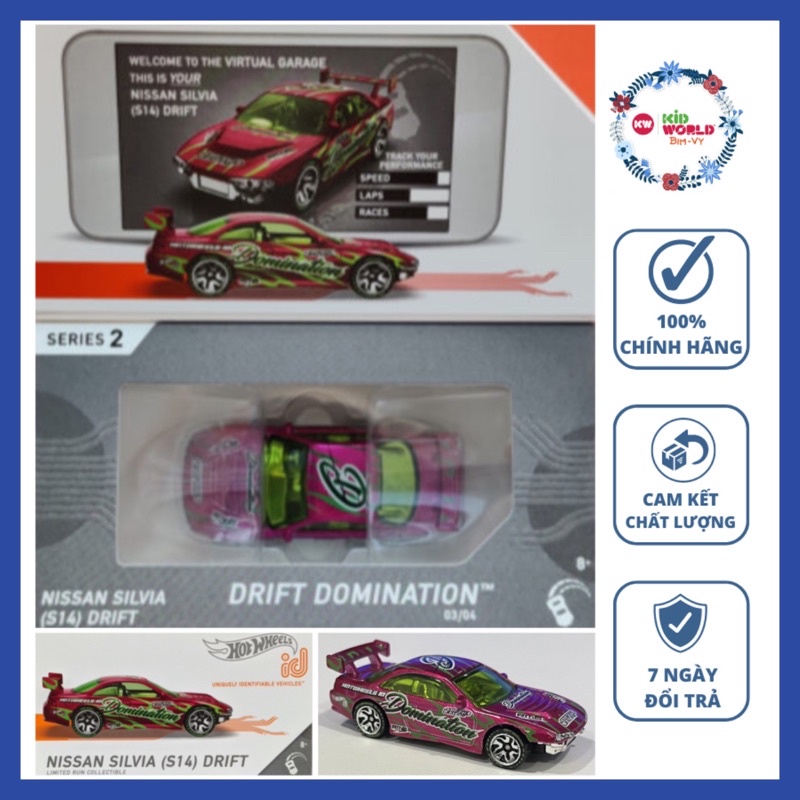 Xe mô hình Hot Wheels ID Series 2 Nissan Silvia (S14) Drift HBG13.