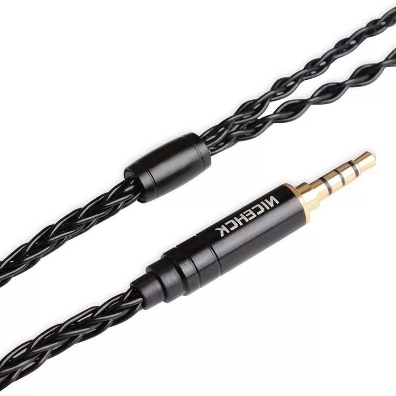 NICEHCK BlackWheat With Mic 8 Core Silver Plated Copper Cable MMCX/NX7/QDC/0.78 2Pin for DB3 C10 CA4 C12 ZSN ZST AS10 EDX DB3