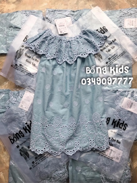 Váy Bé Gái Denim Đục Lỗ