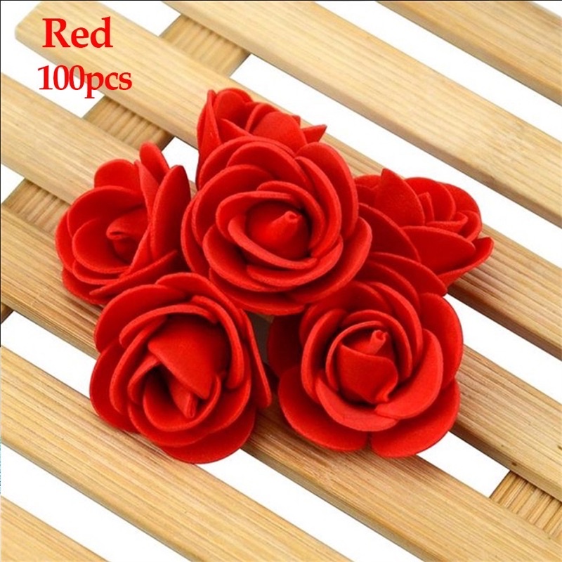 Phôi gấu xốp 20cm ,set 100 hoa hồng xốp gắn trang trí.