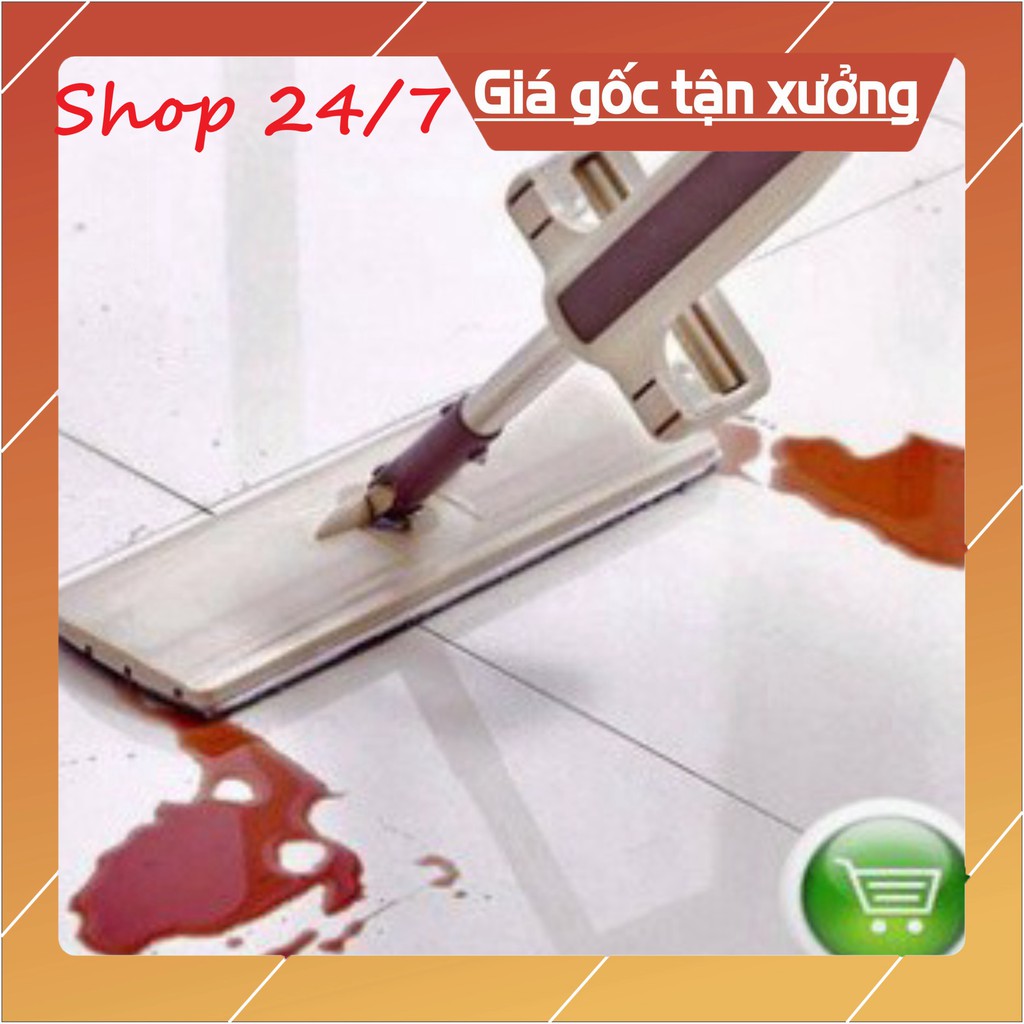 Chổi Lau Nhà, Cây Lau Nhà Thông Minh Tự Vắt Cực Kho Spin Mop Xoay 360 Độ, Tặng Kèm 2 Bông Lau Nhà - Shop 24/7