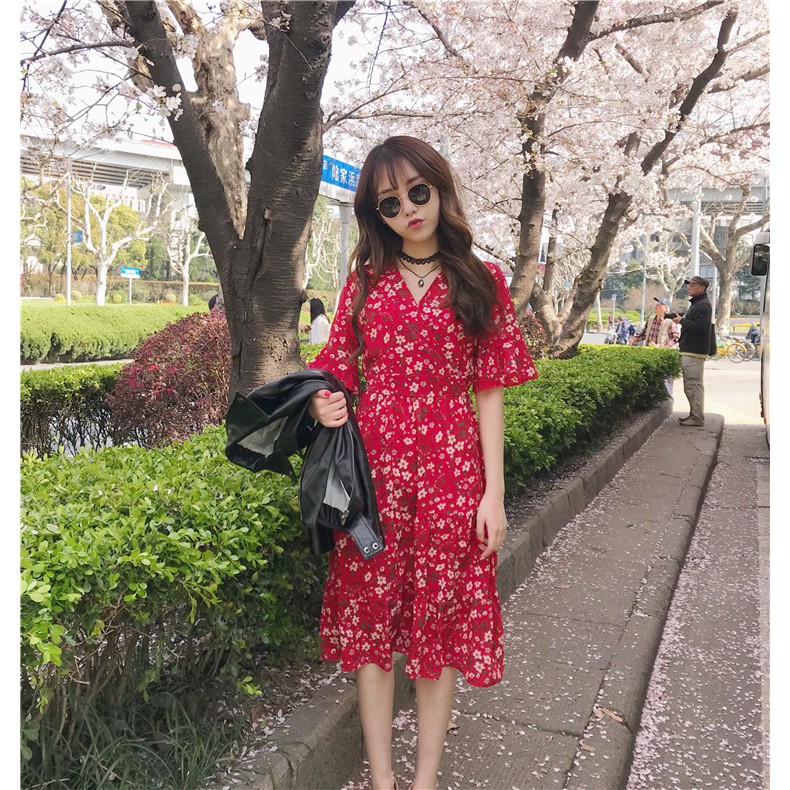 [Hàng sẵn] -Váy hoa đuôi bèo - VAY16