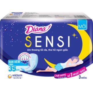 3 miếng bvs Diana Sensi đêm cánh 35cm