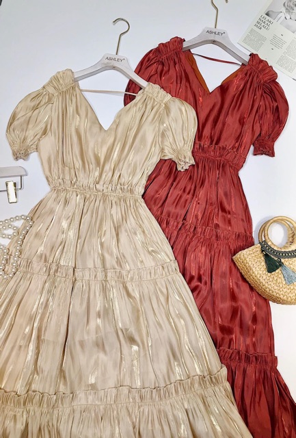 MAXI TƠ SỐNG CHÂN TẦNG TAY BỒNG HỞ LƯNG