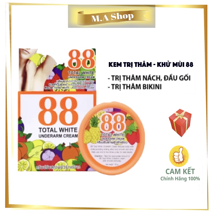 Kem khử thâm nách, bikini khuỷ tay chân 88 Total White Underarm Cream Thái Lan (35g)