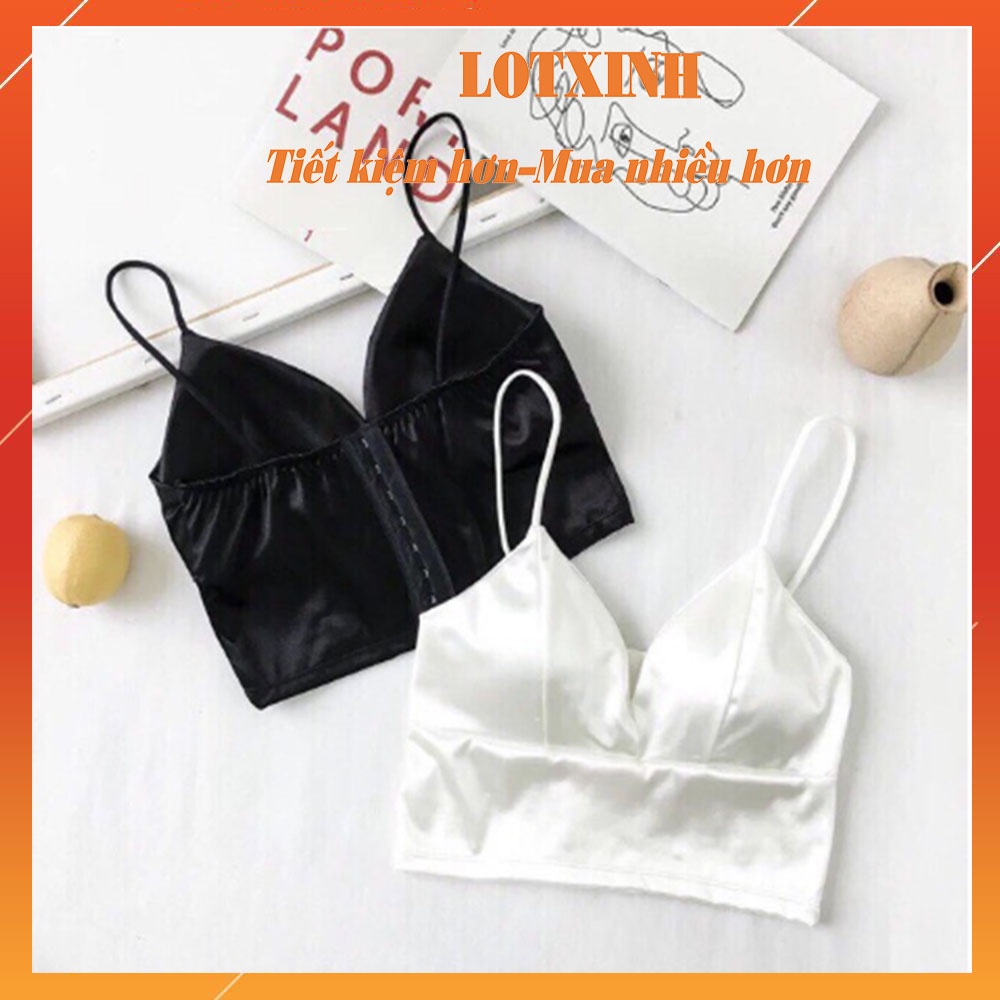 Áo Bra 2 Dây SEXY Chất Phi Lụa 8 Nấc Cài Mềm Mịn Mát Có Đệm Mút Mỏng BRA03