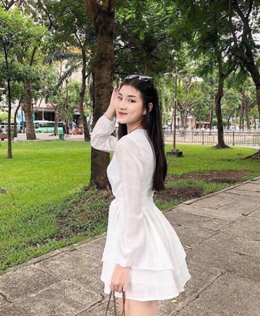 JUMPSUIT  2 TẦNG BÈO THẮT NƠ EO