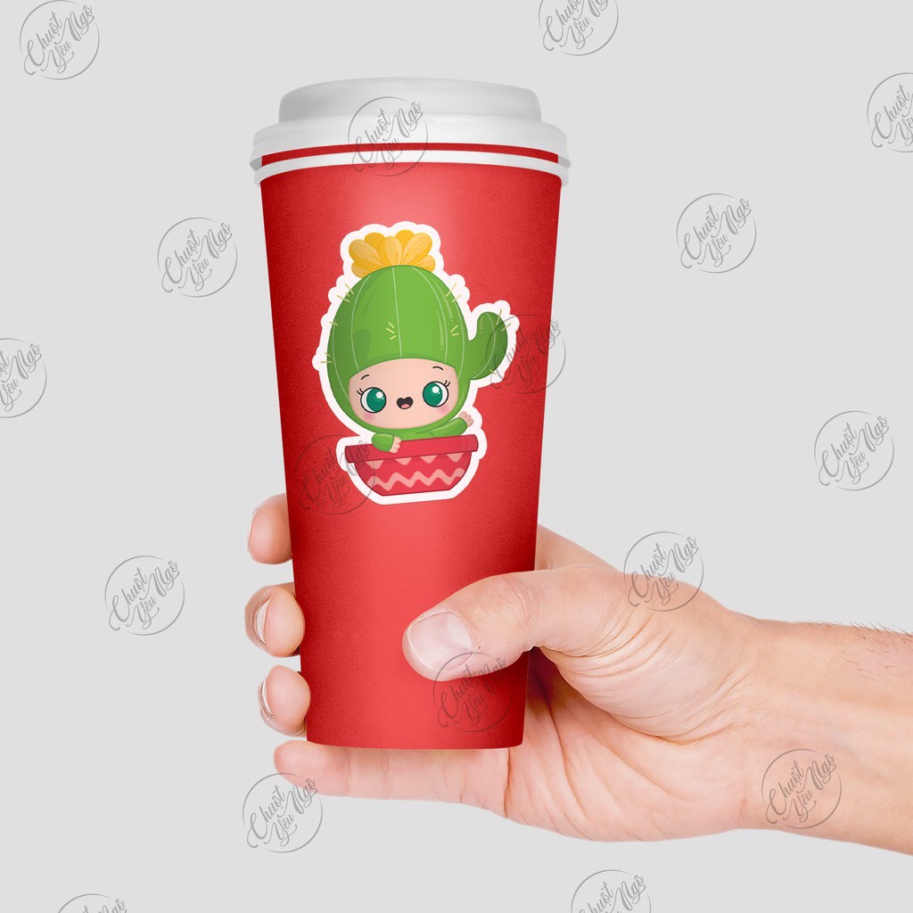 Combo 25 sticker hình dán chủ đề Kawaii NHÂN HÓA ngộ nghĩnh cực dễ thương chống nước dán điện thoại NT 65