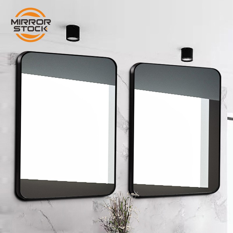 MirrorStock gương hình chữ nhật có góc tròn Gương phòng tắm gương treo tường gương khung kim loại gương phòng ngủ