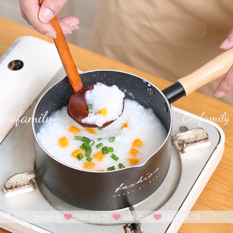Nồi Chảo Ăn Dặm Kèm Xửng Hấp, Bộ Nồi Chảo Đá Fashion Cho Bé Ăn Dặm Chịu Nhiệt Cao Tặng Kèm Quà