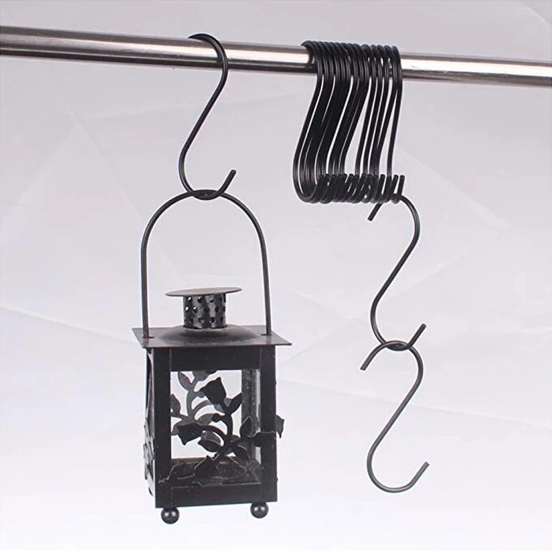 [Bán Chạy Promos] Giá Đỡ Treo Khăn / Túi Đựng Đồ Hình Chữ S Màu Đen Đơn Giản Gắn Tường Nhà Bếp / Phòng Tắm