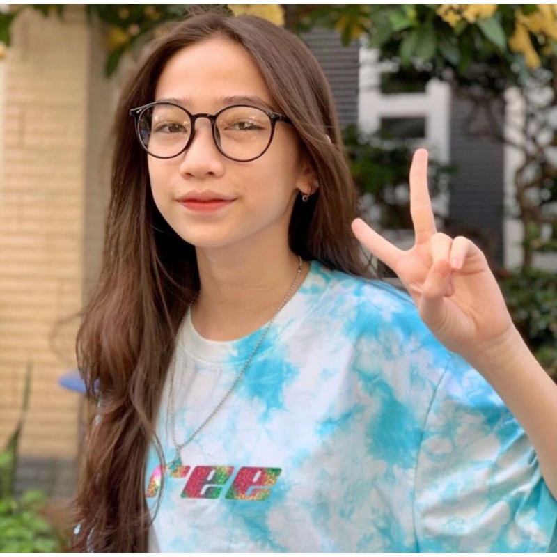 Kính mắt nhựa tròn nam nữ 1996eyewear dáng bầu lõi kim loại ,kính chống ánh sáng xanh