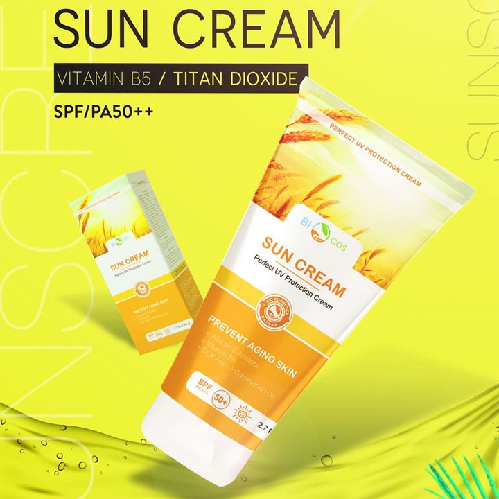 Kem Chống Nắng BIOCOS Sun Cream SPF50+ Bảo Vệ Khỏi Tia UV PA+++ Dưỡng Ẩm 80g | BigBuy360 - bigbuy360.vn
