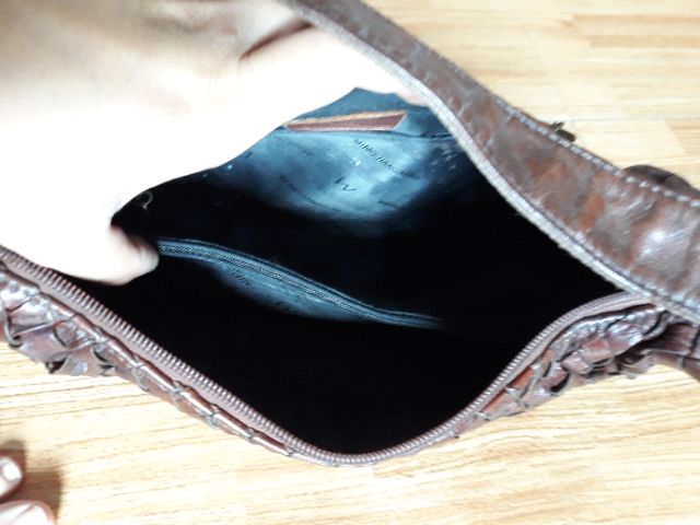 Túi đeo vai da thật đan