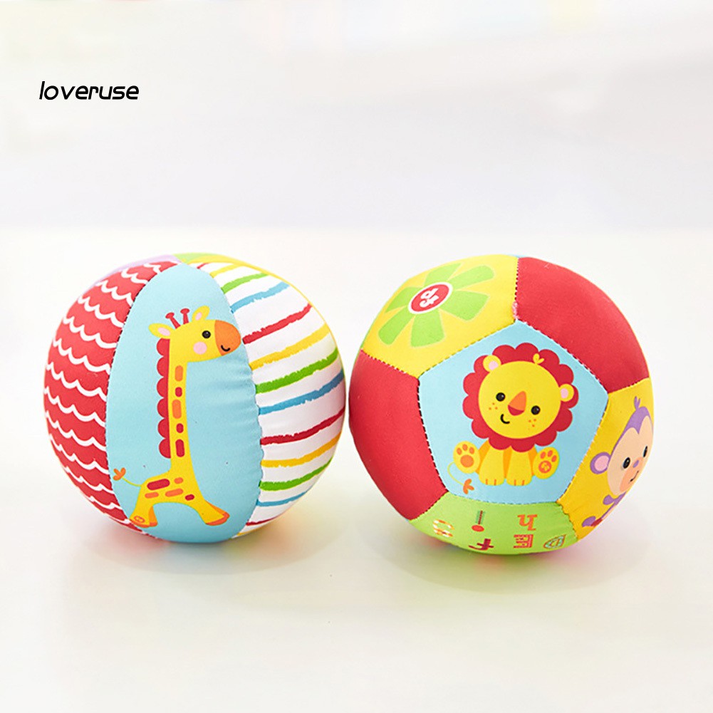 WJ_Infant Baby Toddler Kids Soft Stuffed Ball Animal Pattern Bell Sports Crib Toy