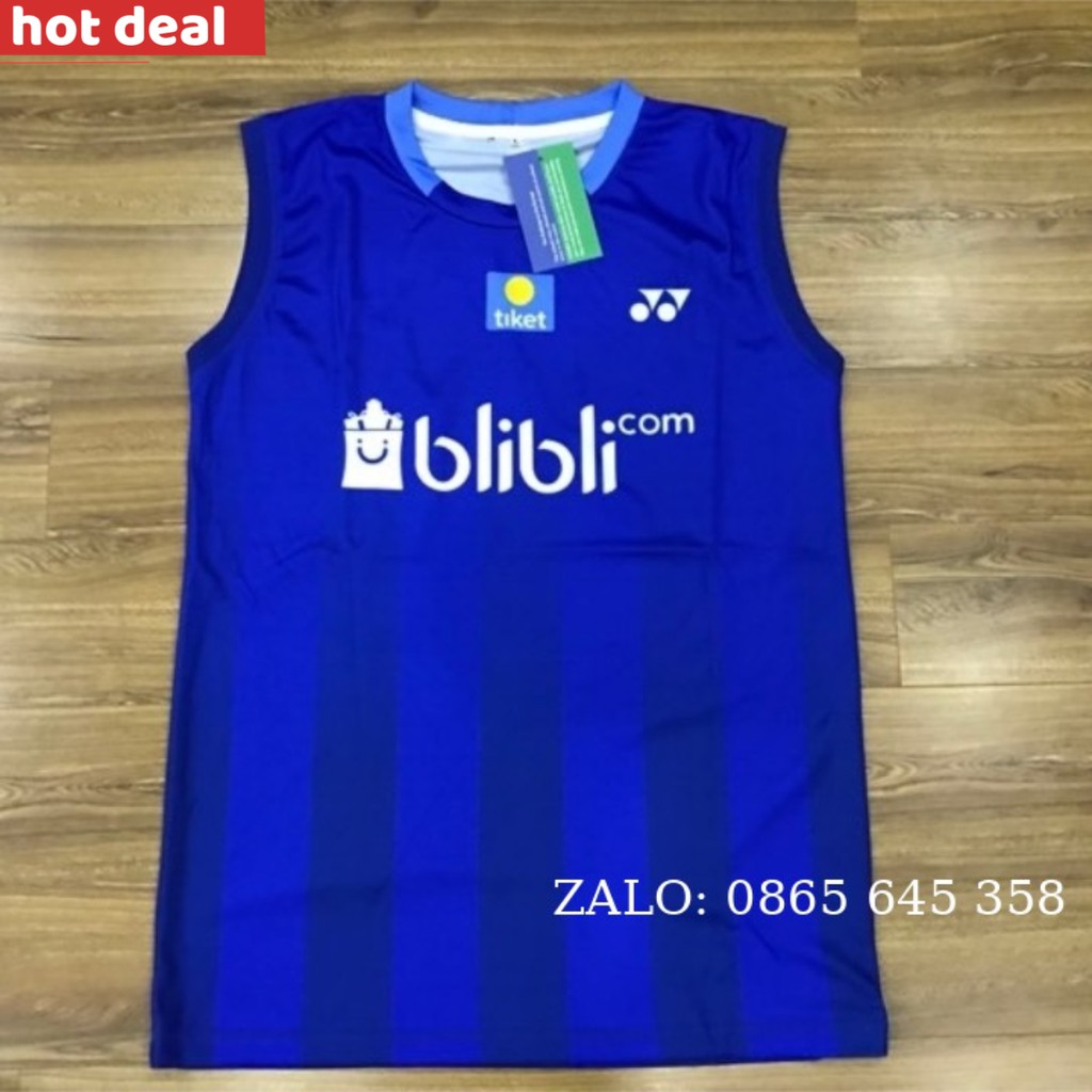 | HOT | XẢ TOÀN BỘ |_ Áo cầu lông Yonex Blibli Kevin màu xanh 2019 _-