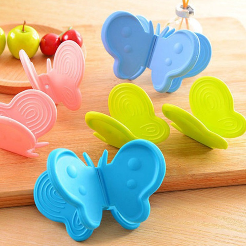 Dụng cụ kẹp silicone nhấc nồi chống bỏng hình bướm tiện dụng