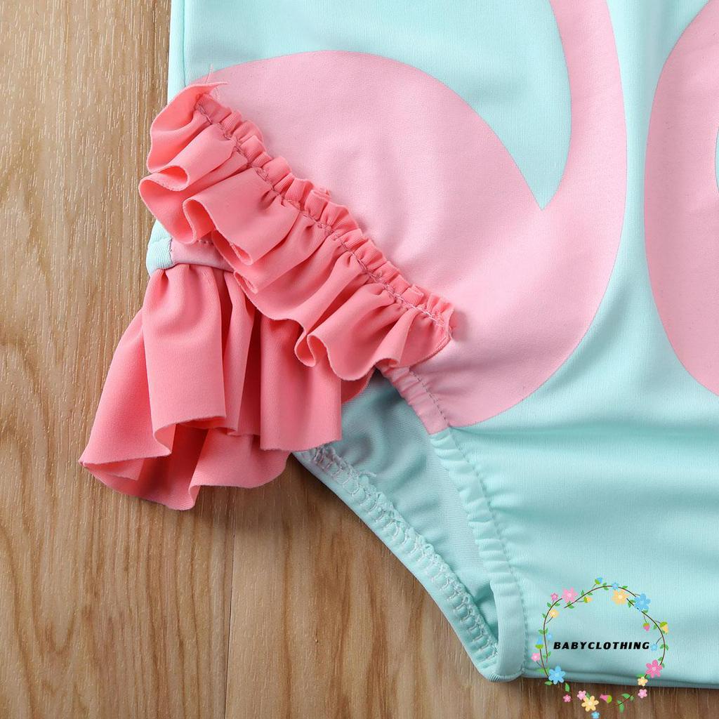 Đồ Bơi Một Mảnh In Hình Chim Hồng Hạc Dễ Thương Cho Bé Gái