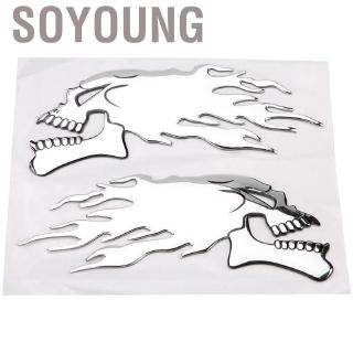 Set 2 Miếng Dán Hình Đầu Lâu 3d Trang Trí Xe Máy/Xe Hơi