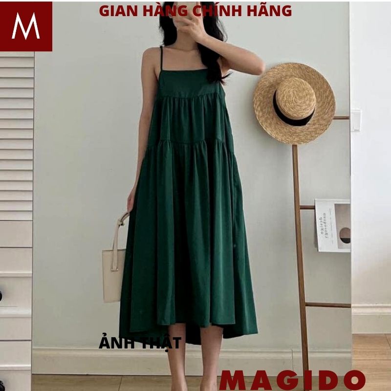 Đầm babydoll 2 dây xòe tầng V10 kiểu dáng hàn quốc tiểu thư bánh bèo dễ thương ,váy công chúa ulzzang chữ a -MAGIDO