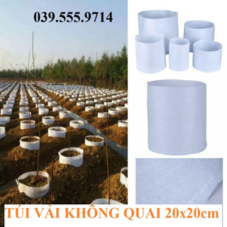 Bộ 10 Túi vải địa ươm, trồng cây không quai 20x20cm - Chậu vải địa không dệt trồng cây