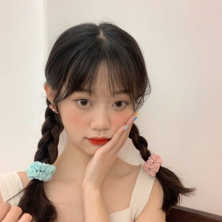 Dây buộc tóc màu trơn dễ thương dành cho nữ