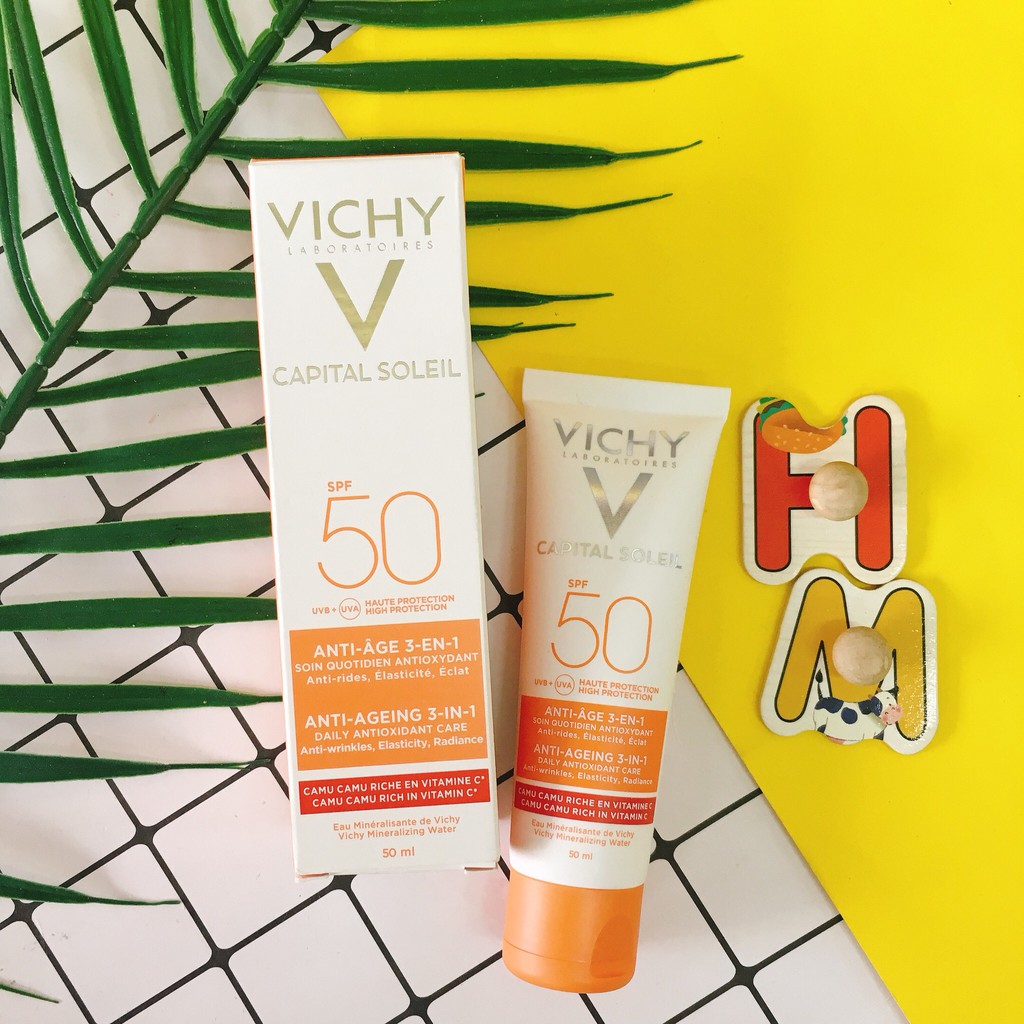 Kem Chống Nắng Chống Lão Hóa - Vichy Capital Soleil SPF 50 Anti-Ageing 3-in-1 [50ml]