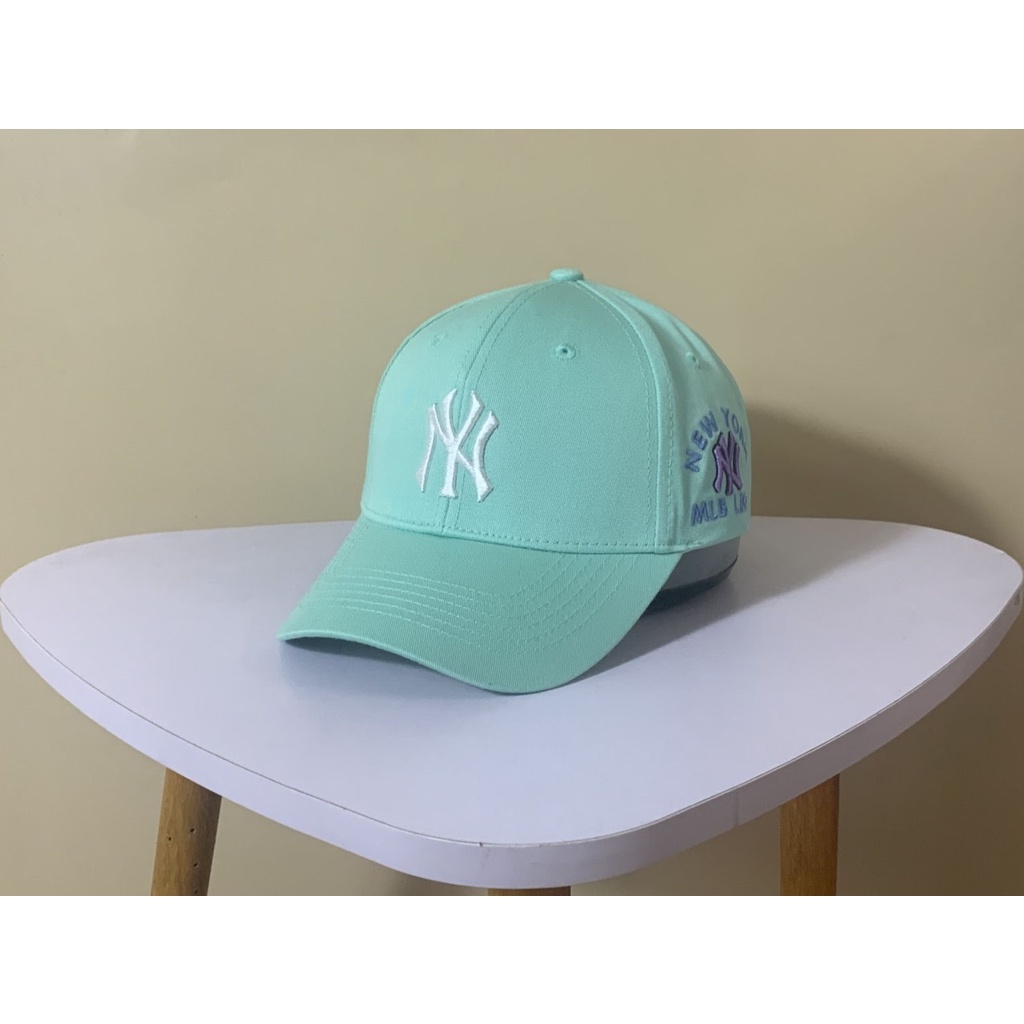 Nón kết Mũ lưỡi trai NY xanh ngọc logo thêu dành cho mọi lứa tuổi Free size