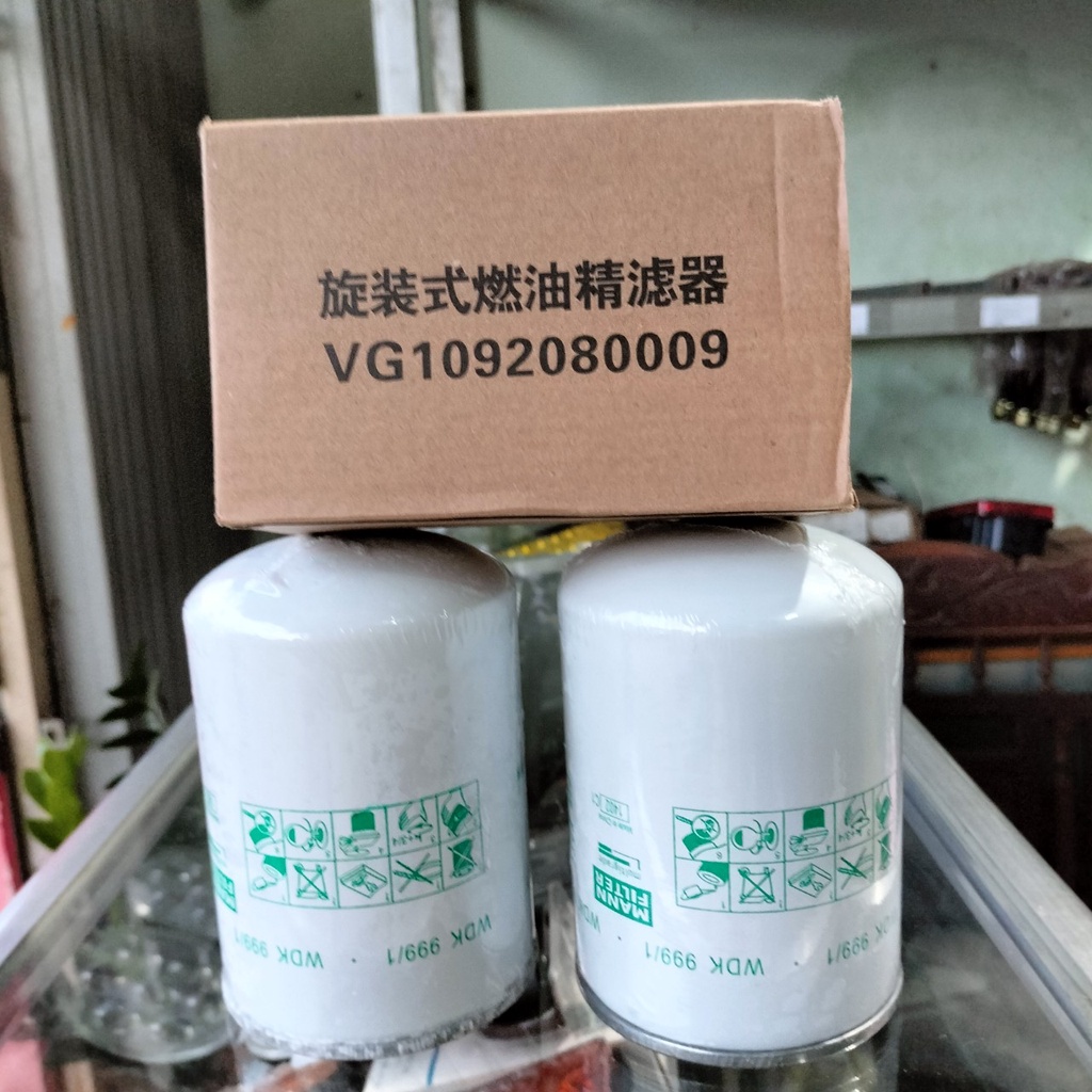 Bộ đôi lọc dầu  xe tải howo, TMT máy điện, Jac N800. mã WDK999/1/VG10920800009, 1000401/UW0017