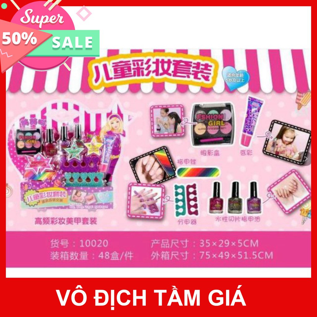 DEAL SỐC GIÁ SỐC- Bộ trang điểm phấn thật sơn móng tay Elsa Barbie (trang điểm và sơn móng tay được như thiệt)