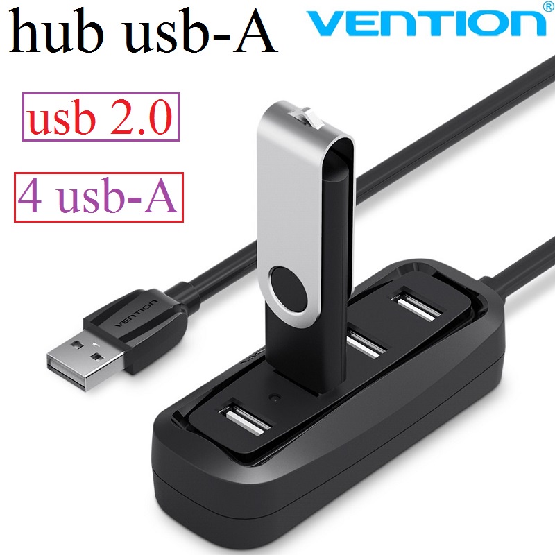 Hub usb 2.0 Vention J43 chia 4 cổng usb cho máy tính laptop