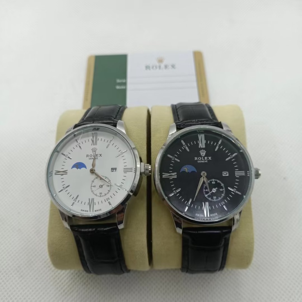 Rolex Đồng Hồ Đeo Tay Thạch Anh Tròn Bằng Thép Silica gel Chống Nước Cổ Điển Sang Trọng Cá Tính Cho Cặp Đôi Xu Hướng Thời Thượng