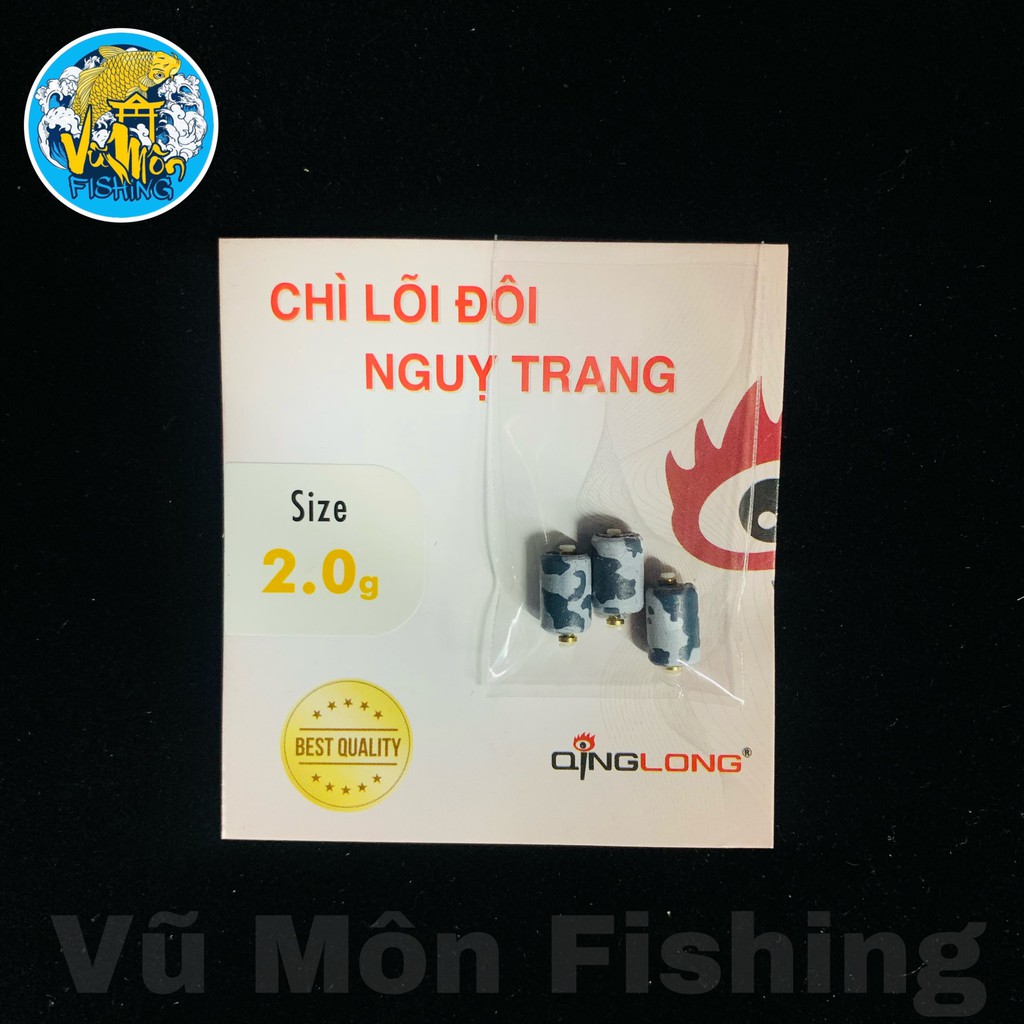 Gói Chì Câu Đài Tàng Hình 3 Viên Lõi Đôi Chia Vạch 1,5-3g - Vũ Môn Fishing