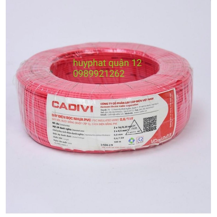 CADIVI] Dây Điện Đôi VCmd / 2x0.5 - 2x0.75 - 2x1.0 - 2x1.5 -2x 2.5