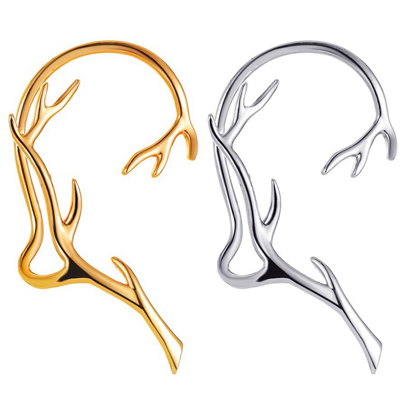 1 Khuyên Vành Tai Kim Loại Hình Lá Thời Trang Cho Nữ