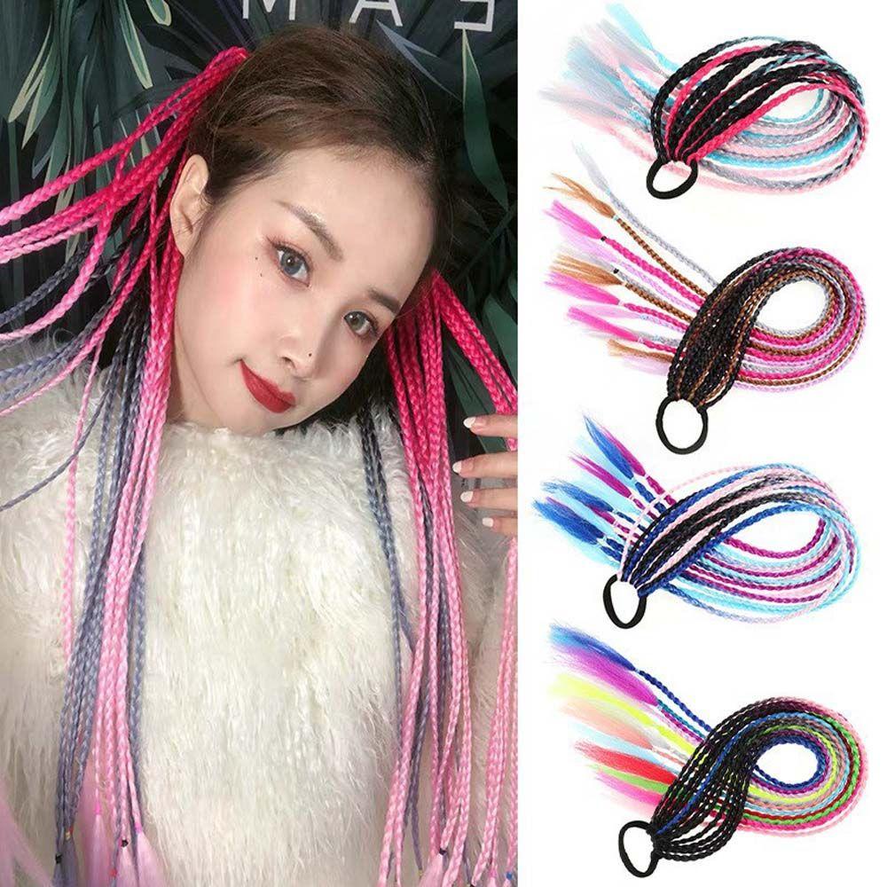 Tóc Giả Thắt Bím Màu Sắc Gradient Phong Cách Hip Hop Mỹ Cá Tính