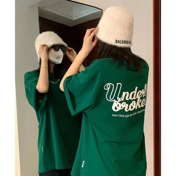 Áo thun tay lỡ Under Broken màu xanh lá ❤️ Áo phông oversize form rộng unisex  nam nữ - A06 - Happy Style